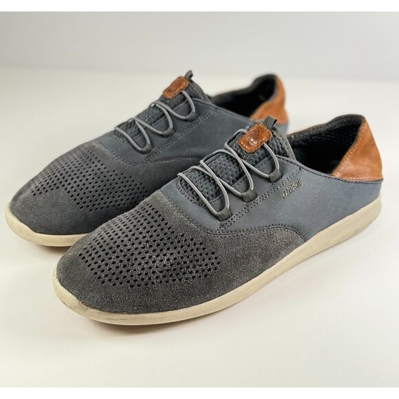Olukai Alapa Li Keu Shoes Mens Gray Suede Casual Sneakers 10418-6CFX Size 10 M - Picture 4 of 7